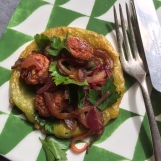 Green pea fritter with Chorizo and Cider